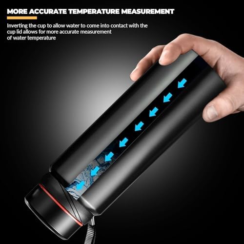 50 oz Smart Water Bottles with Digital Temperature Display Coffee Tea Infuser Bottle LED Thermal Cup Double Walled Vacuum Insulated Stainless Steel Flask Leak Proof Travel Mug Keep Warm (black) - Image 4