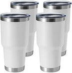 HASLE OUTFITTERS 30oz Stainless Steel Tumbler, Double Wall Vacuum Insulated Travel Mug Tumbler, Durable Insulated Coffee Mug, Gift Box Set (White, 4) by HASLEOUTFITTERS