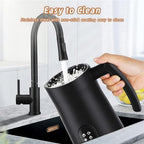 Milk Frother, 4 in 1 Electric Milk Frother and Steamer with Handle, Saicefe 11.8oz/350ml Automatic Warm and Cold Foam Maker for Coffee,Latte, Cappuccino, Hot Chocolate, 400W, Black - Image 5