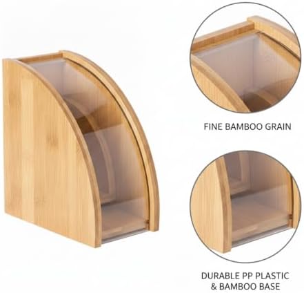 Coffee Filter Storage Box for Pour Over, PP Plastic and Bamboo Container with Vertical Design (1 PC) - Image 6
