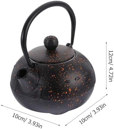 Japanese Cast Iron Tetsubin Teapot 0.4l Small Stovetop Water Kettle with Removable Lid and Handle for Home Office Tea Brewing - Image 2