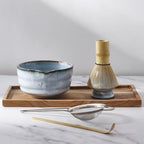 Mikasa 5 piece Matcha Set with Blue Stoneware Bowl and Bamboo Whisk - Image 4