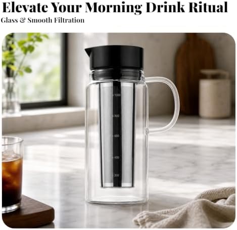 Iced Tea Glass Cold Brew Maker, Black 1000ML - Image 2