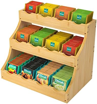 3-Tier Bamboo Tea Bag Organizer, Self-Assembly by GaHOMEFAVOR