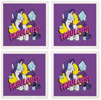 CafePress MLP Rarity Fabulous Tumbled Stone - Set of 4 Coasters Set of 4 by CafePress