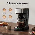 12 Cup Coffee Maker with LED Display, Drip Coffee Machine - Image 2