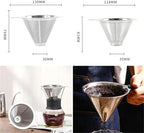 cold brew coffee filter 4/8pcs Stainless Steel Coffee Filter Over Portable Reusable Small And Light Compact Cone Dripper Hot Water(8pcs,Small) - Image 6