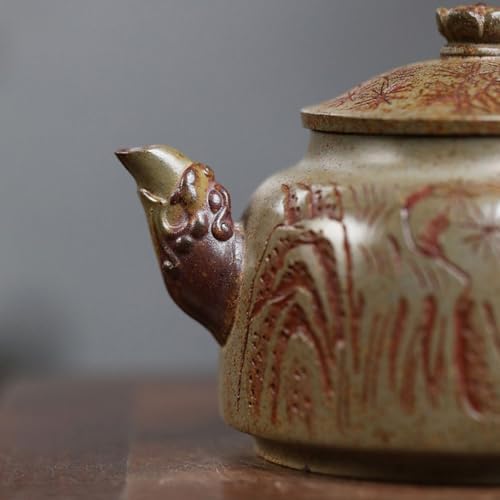 Tea Kettle Retro Stoneware Green Pine Wind Hat Teapot Tea Ceremony Single Pot Tea Maker Ceramic Tea Infuser - Image 3