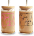 Sip-Sip Hooray! Girl Mom 40oz Glass Tumbler with Lid and Straw, Girl Mama Iced Coffee Glass Tumbler, Mom of Girls Gift, New Gift for Moms by Sip-SipHooray