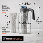 County Line Kitchen 64oz Cold Brew Coffee Maker with Leak Proof Lid - Gray - Image 2