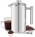 French Press Cafetiere Stainless Steel Coffee Press Double Wall Coffee Maker Insulated Coffee Pot with Extra Filter Screens, Easy Cleaning Cafeteria,800ml by Unknown