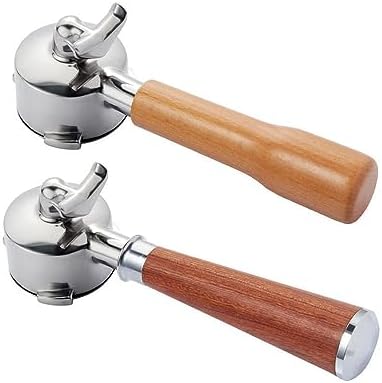 2PCS 54mm Bottomless Coffee Portafilter, Reusable Double Spout Coffee Portafilter Filter Replacement Three Ear Handle for 870 880 Coffee Machine (Type A+Type B) by Unknown