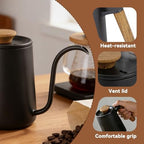Gooseneck Kettle, 20oz/600ml Small Pour over Coffee Kettle with Long Narrow Spout, 304 Stainless Steel Hand Drip Coffee Tea Pot Camping Coffee Pot for Travel Outdoor, 10.2 X 5.3 X 3.54inch（Black） - Image 5