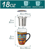 vancasso 18 Oz Tea Infuser Mug with Lid, Midnight Peacock - Image 2