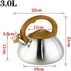 Tea kettle, Stovetop Whistling Tea Kettle Stainless Steel Teapot Induction Compatible 3 Liter Capacity(3L) - Image 2