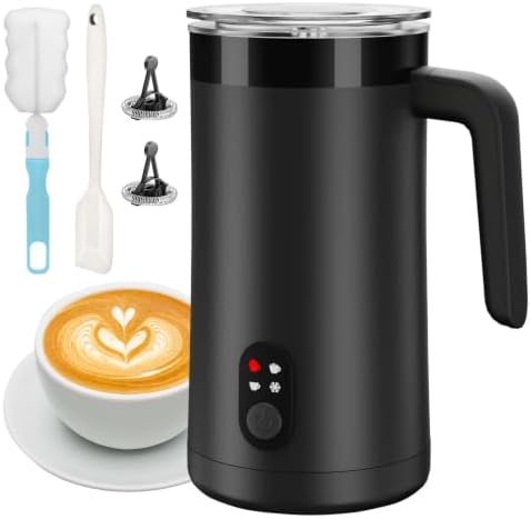 Milk Frother, 4-in-1 Milk Steamer and Frother, 13.5oz, Black by CookSwift