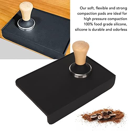 Aramox Wood Coffee Tamper with Silicone Tamper Mat Set Stainless Steel Base Beech Handle Even Pressure Easy Clean for Beginners Home Baristas Prep 8.5 X 6.0 X 0.4in (58mm / 2.28in) - Image 2