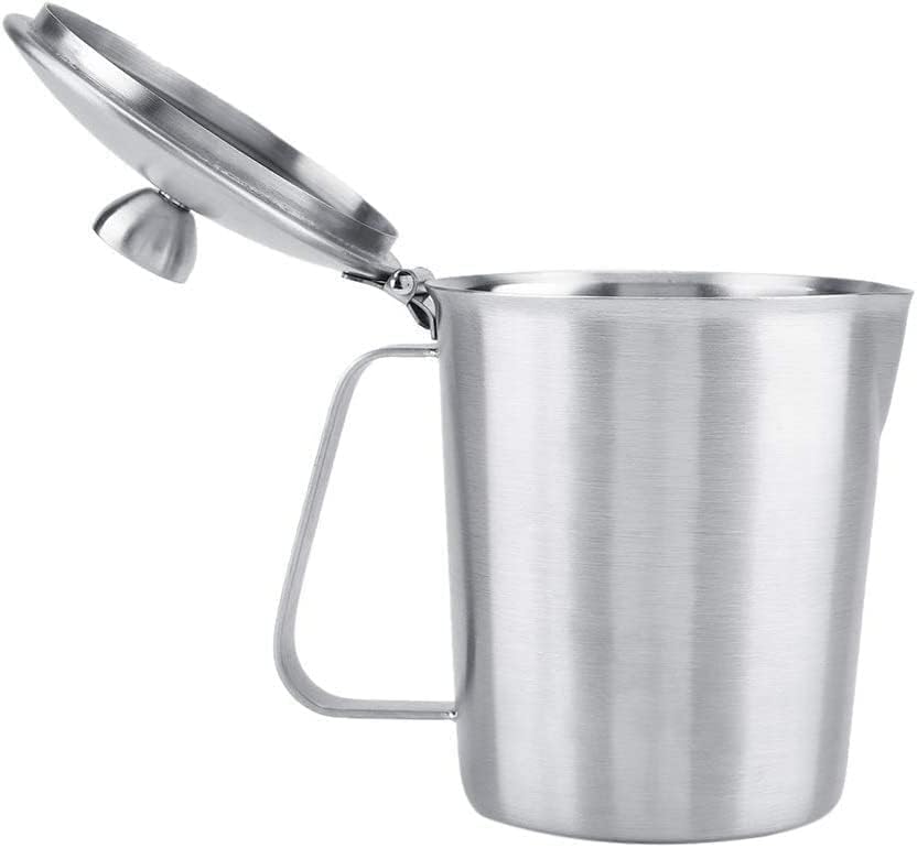 Stainless Steel Milk Frothing Pitcher Milk Frothing Pitcher High Capacity Stainless Steel Milk Frothing Pitcher Coffee Cup Mug with Cover Measurement(1000ML) - Image 7
