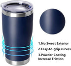 DOMICARE 20oz Tumbler with Lid Stainless Steel Tumblers Bulk, Double Wall Vacuum Insulated Coffee Travel Mug Powder Coated Tumbler, 8 Count (Pack of 1) Navy - Image 2