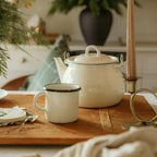 Vintage Enamel Kettle, Tea Pot Stovetop for Hot Water Fast to Boil, Teapot for Stovetop, Hot Water Kettle Teapot (Ivory 2.5L) - Image 2