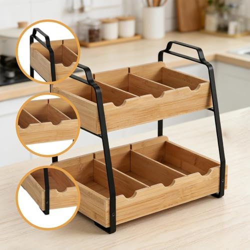 Tea Bag Organizer Versatile Sugar Packet Chest for Pantry Kitchen Countertop - Image 3