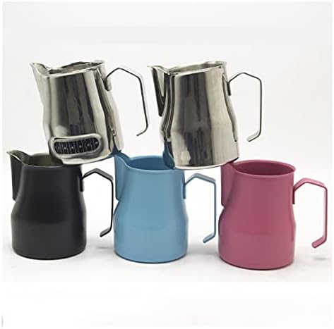 Gravy Boat Milk Jug 500ml/700ml Stainless Steel Frothing Pitcher Pull Flower Cup Coffee Milk Frother Latte Art Milk Foam Tool Coffeware Sauce Jug (Color : Silver-500ml) - Image 5