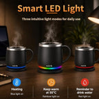 min Ya Temperature Control Smart Mug, 13.5 OZ, 3 Mode RGB LED Display, Self Heating Coffee Mug,Office/Home for Desk, Black - Image 5