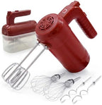 WILLOW Eco Series Electric Hand Mixer, 5 Speed Ultra Power Handheld Mixer with Stainless Steel Whisks, Beaters & Dough Hooks + Eject Button, 350W Kitchen Mixer with Snap-On Storage Case - BURGUNDY by WILLOWKITCHEN