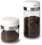 Bean Care System Bundle – Smart Coffee Canister with One-Touch Vacuum Seal & Dual-Mesh Stainless Steel Sifter for Fresh Storage & Consistent Grinds – Cold Brew & Espresso Ready by Shelbru