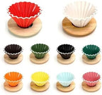 Ceramic Hand Brewing Coffee Dripper Pour Over Maker Handmade Origami Filter Cup Flower Shape Funnel Drip Cafe(Color 6,3-4CUP) - Image 5