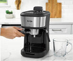 Mr. Coffee Espresso and Cappuccino Machine, Single Serve Coffee Maker with Milk Frothing Pitcher and Steam Wand, 20 ounces, Stainless Steel,Black - Image 4