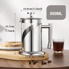 French Press Coffee Maker Coffee Press, With 3 Filters System, Heat Resistant Thickness Borosilicate Glass, Stainless Steel, Cold Brew Coffee Tea Pot, Easy To Clean(/Pink,800ml) - Image 6