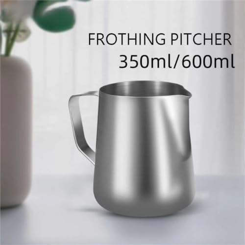 Milk Frother Cup Stainless Steel Milk Frother Jug Stainless Steel Container 100ML 350ML 600ML Frothing Pitcher Coffee Cups Latte Barista Espresso Maker Accessory(100ML without scale) - Image 3