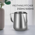Milk Frother Cup Stainless Steel Milk Frother Jug Stainless Steel Container 100ML 350ML 600ML Frothing Pitcher Coffee Cups Latte Barista Espresso Maker Accessory(350ML With Scale) - Image 3