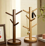 Bamboo Mug Tree Holder Stand Wooden Coffee Cup Drying Rack - Image 2