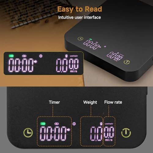 Mini Coffee Scale, 3kg/0.1g Espresso Scale, Rechargeable - Image 6
