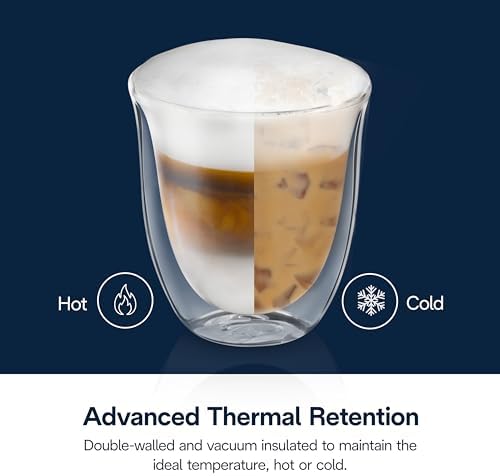De'Longhi America 5513296661 Creamy Collection Double Walled Thermo Cappuccino Glasses (Set of 6), Clear - Image 6