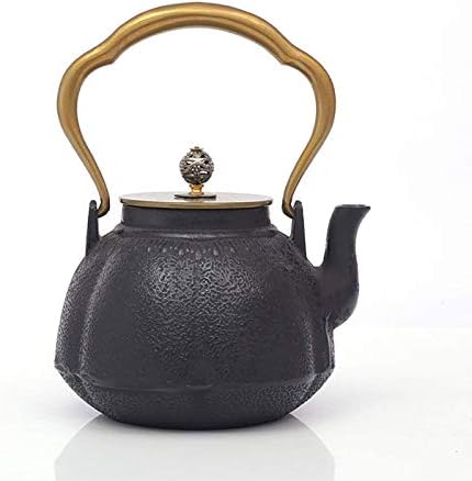1.1L Teapot Tea Kettle Tea Pot Cast Iron Teapot, Japanese Style Tetsubin Tea Kettle | Cast Iron Tea Kettle To Keep Tea Warm | Retro Pumpkin Shape High End Cast Iron Kettle by MGEMJMJ