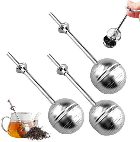 Long Handle Stainless Steel Tea Strainer, 2026 New Mesh Tea Infuser, Reusable Tea Ball for Loose Leaf Tea, Easy Clean Tea Accessories for Home, Fine Mesh Tea Strainer for Tea Lovers(3 Pcs) by Unknown