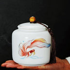Tea Tins High-grade Ceramic Tea Canister Light Luxury Sealing Canister Household Multifunctional Empty Canister for Loose Leaf Tea, Coffee Tea Storage Container (Size : L) - Image 7