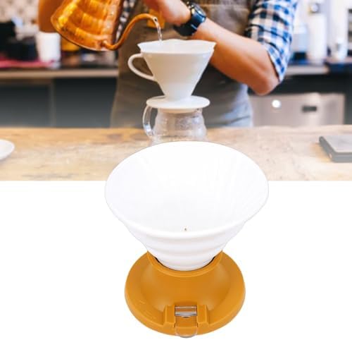Luocute Ceramic Coffee Dripper, Heat Proof Portable Immersion Style Manual Brew Maker with Unique Flavor Release System, for Home and Office Use (Yellow) - Image 3