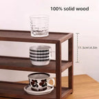 3-Tier Solid Wood Coffee Mug Display Rack, Kitchen Cabinet Storage, Multi-Functional Seasoning, Cup Holder for Kitchen, Office or Living Room - Image 3