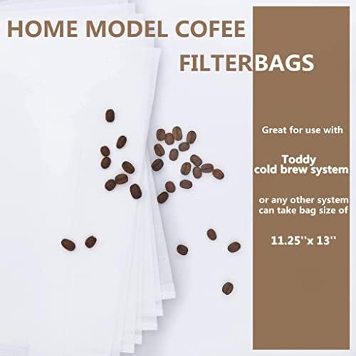 Cold Brew Coffee Filter Bags - 100 Pack Home Cold Brew System Filters for Cold Brew Coffee Maker 11.25''x13'' Home Model Disposable Coffee Brewing Bag - Image 3