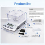 Lab Analytical Balance Scale 500g x 0.001g High Precision Laboratory Analytical Scale with Windshield, RS232 Interface – Lab Jewelry Scientific Use - Image 7