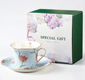 8.4oz Bone China Tea Cup and Saucer Set, Ice Blue by Unknown