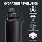 Vesmoon Vessence 32 Oz Stainless Steel Tea Infuser Bottle for Loose Leaf Tea, Water, Herbs, Fruits - Triple Layered Insulated, Leak Proof Bottle with Lid and Clip Handle - 24 Hours Hot/Cold - Image 2