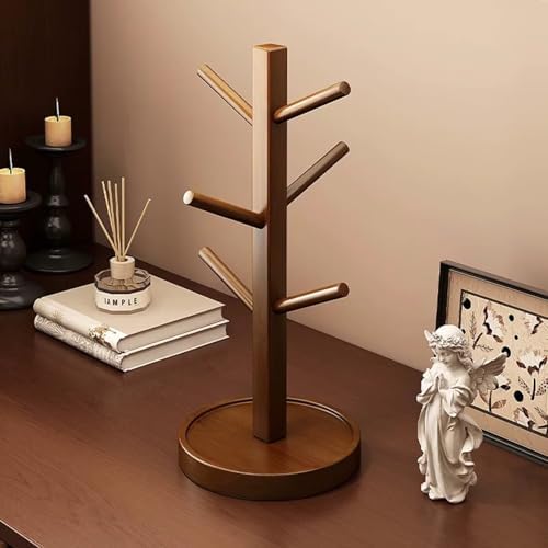 Moso Bamboo Tree Shape Cup Holder Stand, 6 Tier Space Saving Mug Rack for Countertop, Sturdy Wall Mount Alternative for Kitchen & Coffee Bar, 12.2in by Unknown