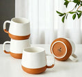 Teocera Ceramic Coffee Mug Set of 4-12 oz Coffee Mugs with Large Handles for Hot or Cold Drinks Like Latte, Cocoa, Tea or Juice - Smooth Ceramic, Dishwasher Safe, Beige by Teocera