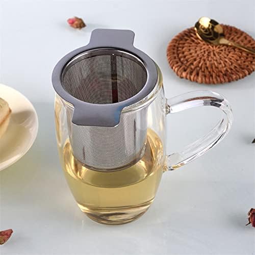 Tea Filters Double Handles Tea Infuser with Lid Stainless Steel Fine Mesh Coffee Filter Teapot Cup Hanging Loose Leaf Tea Strainer - Image 4