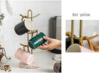 6 Cup Mug Tree Marble Gold-plated Cup Holder Glass Cup Hanger Kitchen Storage Rack Household Jewelry Rack - Image 7